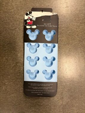 Disney Light Blue Mickey Head Silicone Ice Mold Trays (Set of 2)
